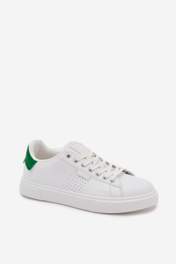 Vyriški baltos ir žalios spalvos laisvalaikio Sneakers modelio batai iš dirbtinės odos Big Star OO174116