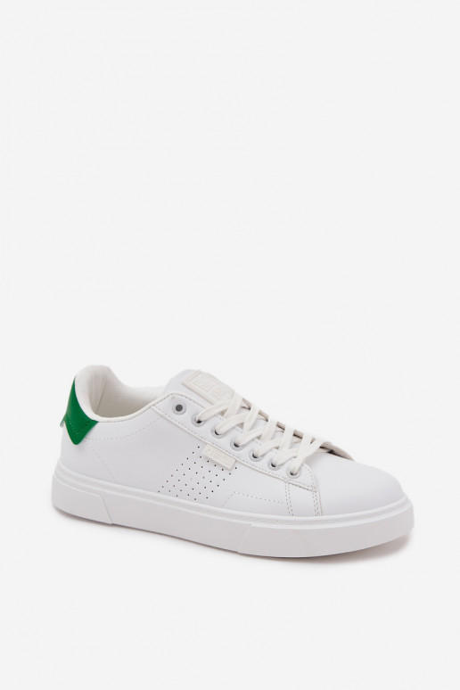 Vyriški baltos ir žalios spalvos laisvalaikio Sneakers modelio batai iš dirbtinės odos Big Star OO174116