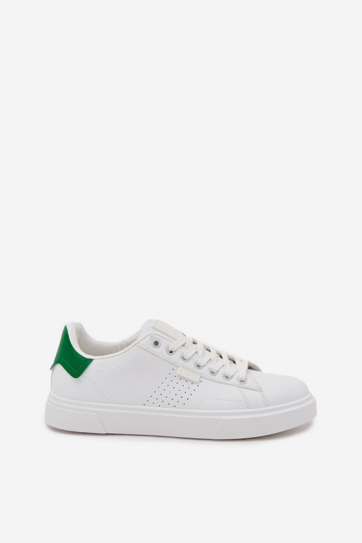 Vyriški baltos ir žalios spalvos laisvalaikio Sneakers modelio batai iš dirbtinės odos Big Star OO174116