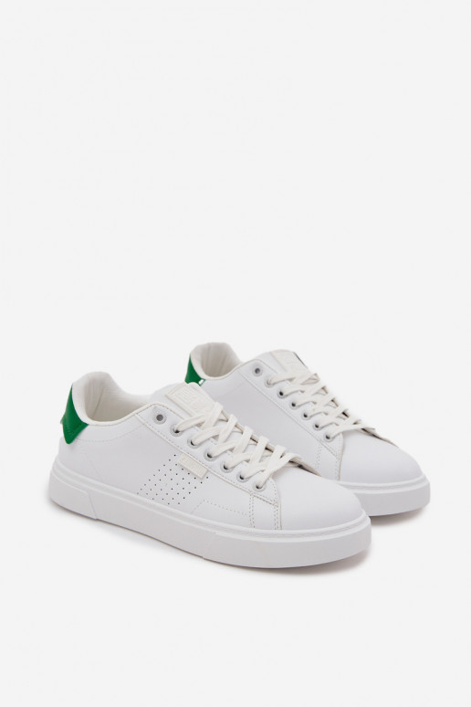 Vyriški baltos ir žalios spalvos laisvalaikio Sneakers modelio batai iš dirbtinės odos Big Star OO174116