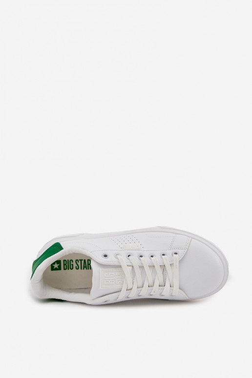 Vyriški baltos ir žalios spalvos laisvalaikio Sneakers modelio batai iš dirbtinės odos Big Star OO174116
