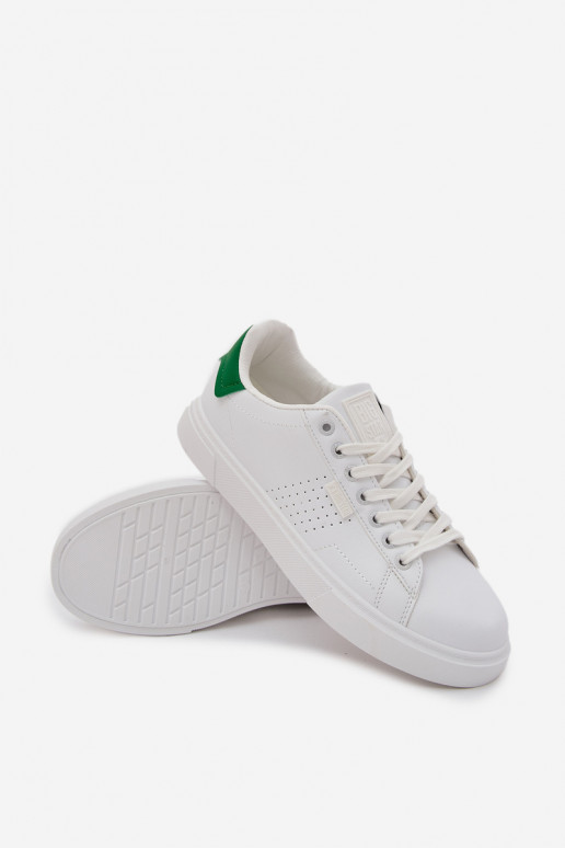 Vyriški baltos ir žalios spalvos laisvalaikio Sneakers modelio batai iš dirbtinės odos Big Star OO174116