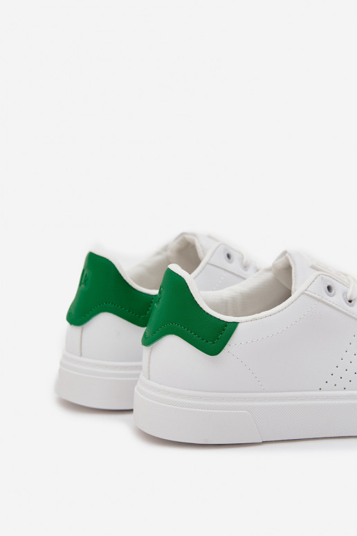 Vyriški baltos ir žalios spalvos laisvalaikio Sneakers modelio batai iš dirbtinės odos Big Star OO174116