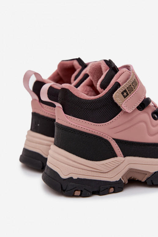 batai sniego batai Vaikiški su lipniais užsegimais Big Star SS374011 rožinės spalvos