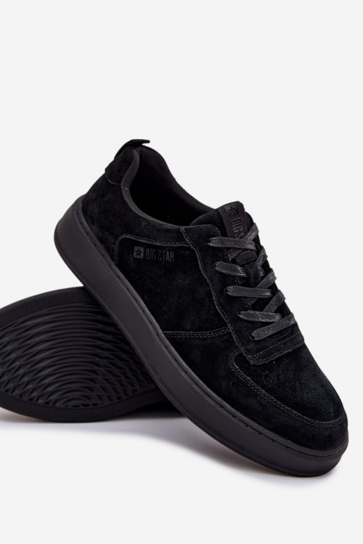 Vyriški Sneakers modelio batai su platforma iš zomšos Big Star OO174012 juodos spalvos