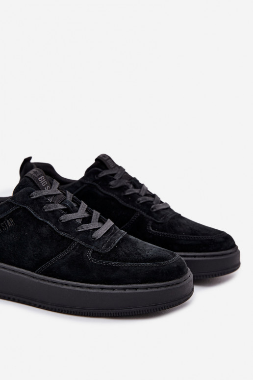 Vyriški Sneakers modelio batai su platforma iš zomšos Big Star OO174012 juodos spalvos