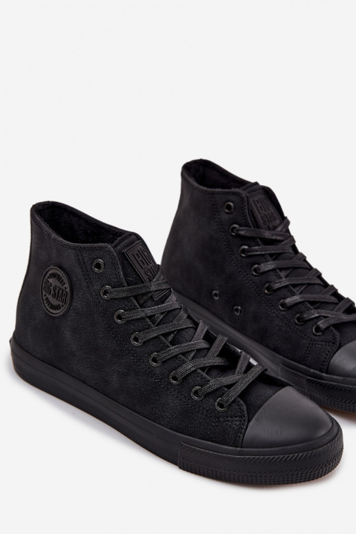 Vyriški laisvalaikio batai pašiltinti iš eko odos Big Star OO174247 HI-POLY SYSTEM juodos spalvos