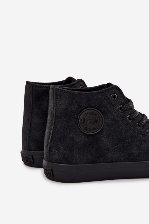 Vyriški laisvalaikio batai pašiltinti iš eko odos Big Star OO174247 HI-POLY SYSTEM juodos spalvos