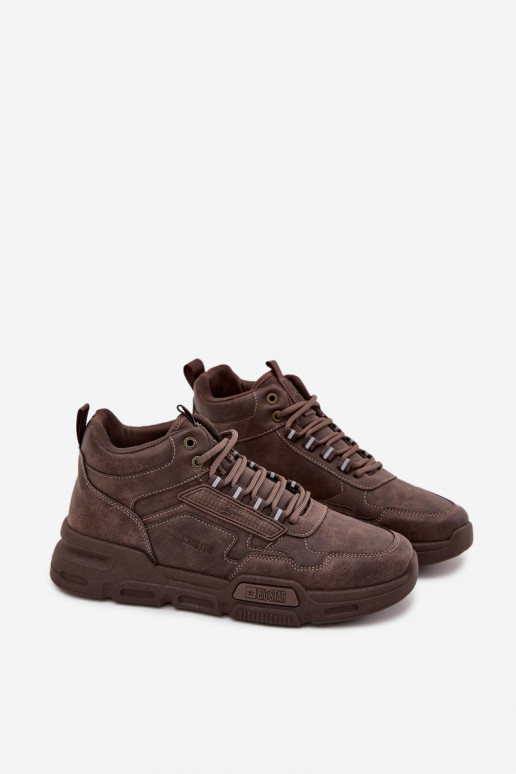 Sneakers modelio batai Vyriški Big Star SS174283 HI-POLY SYSTEM tamsiai rudos spalvos