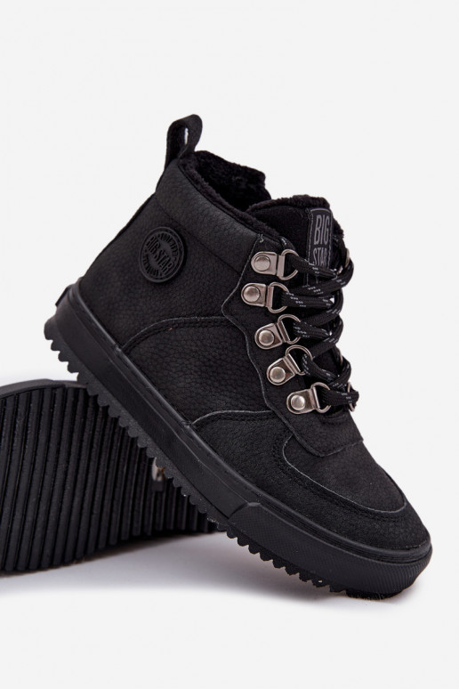 žygio batai batai Vaikiški pašiltinti Big Star SS374075 juodos spalvos