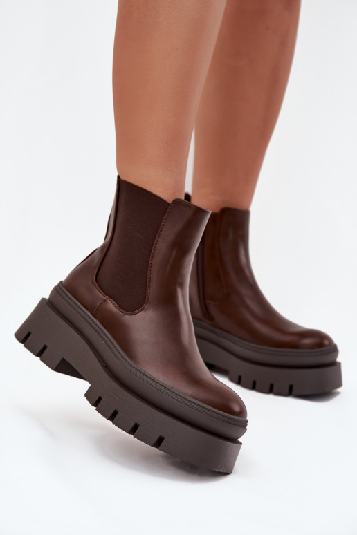 pašiltinti stilingi aulinukai Moteriškas su platforma CzekoladoĮe Ismira