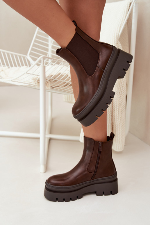 pašiltinti stilingi aulinukai Moteriškas su platforma CzekoladoĮe Ismira