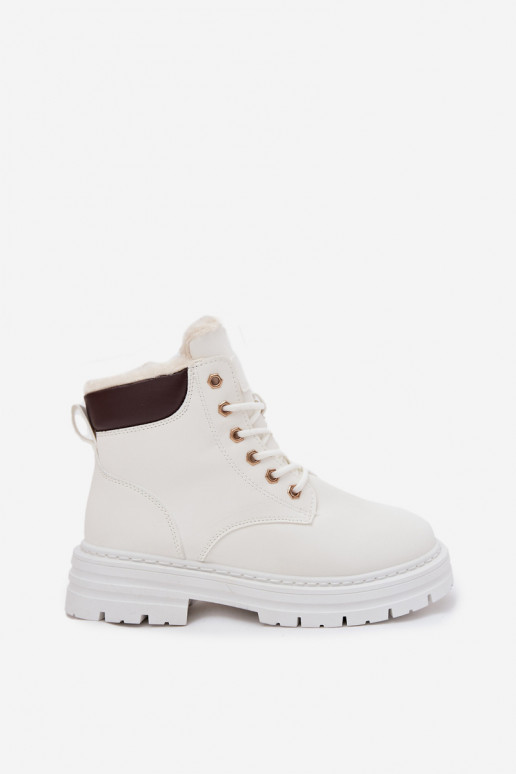 batai Moteriškas pašiltinti su kailiuku viduje Į Pilį baltos spalvos Tharika