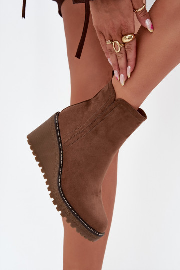 pašiltinti Aulinukai Ant platformossuiš eko zomšosu rudos spalvos Tai turivona 2