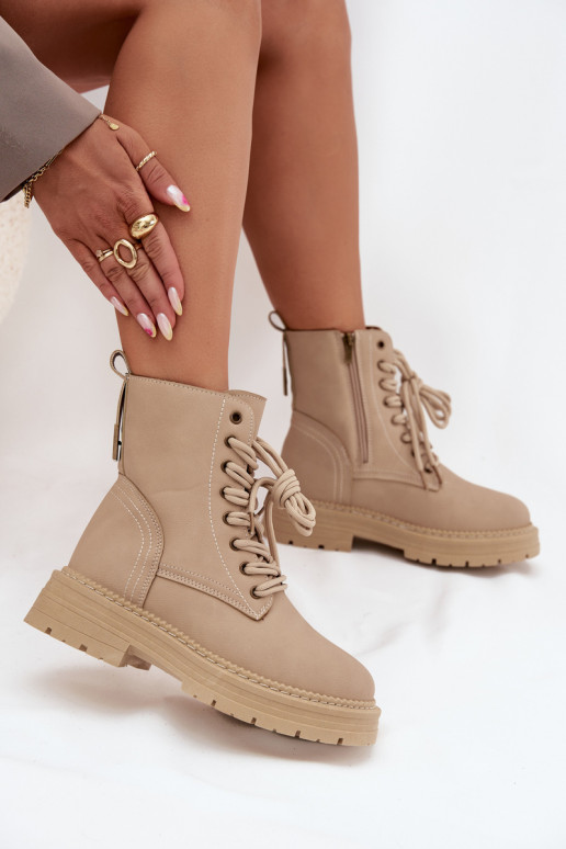 Moteriškas Darbiniai kulkšnies batai Į Pilį smėlio spalvos Tirina