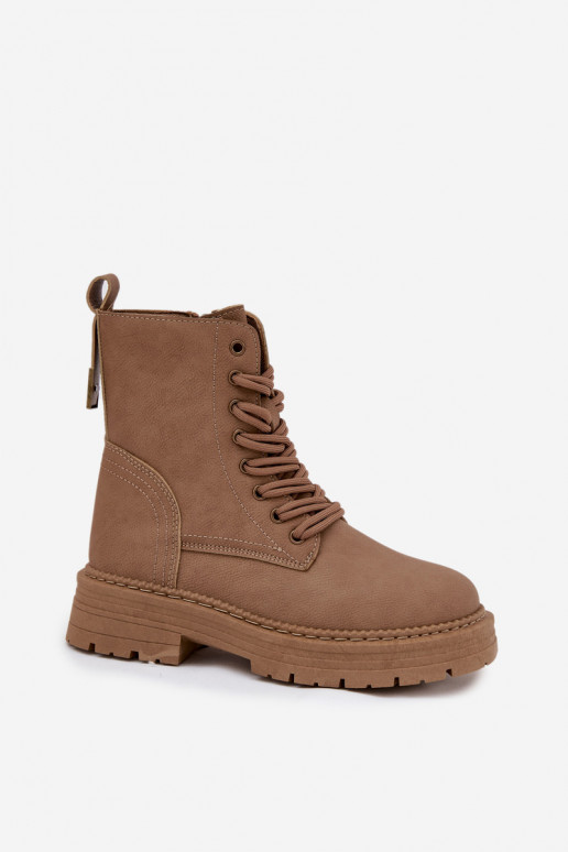 Moteriškas Darbiniai kulkšnies batai Į Pilį smėlio spalvos Tirina