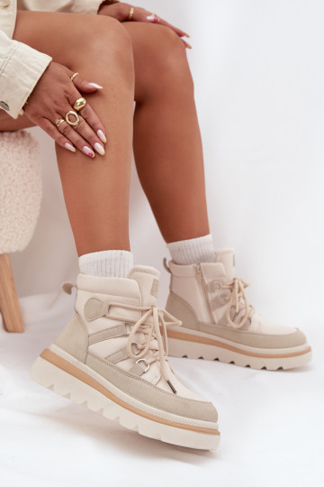 Moteriški aulinukai su platforma dramblio kaulo spalvos Liorae