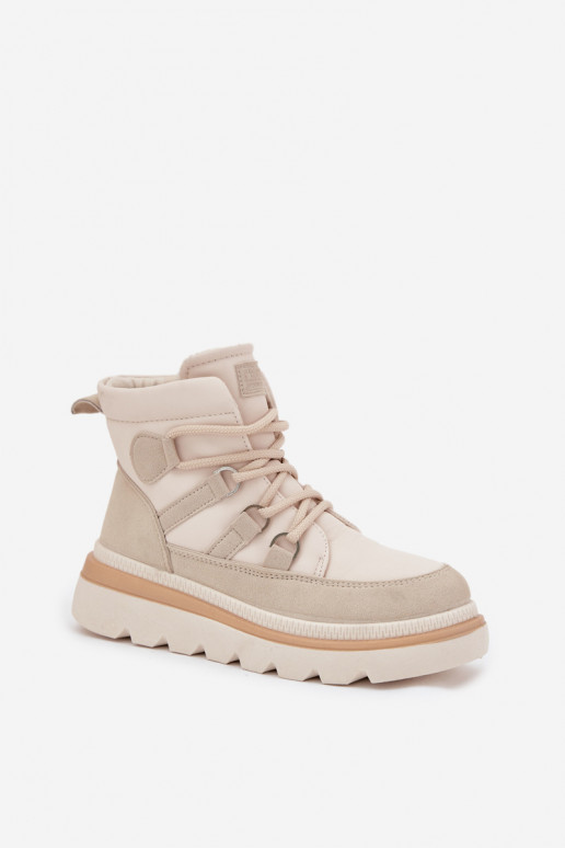 Moteriški aulinukai su platforma dramblio kaulo spalvos Liorae