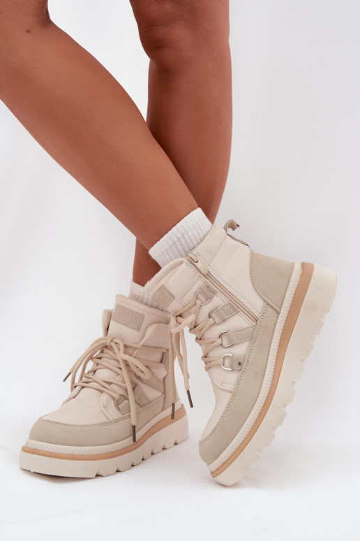 Moteriški aulinukai su platforma dramblio kaulo spalvos Liorae