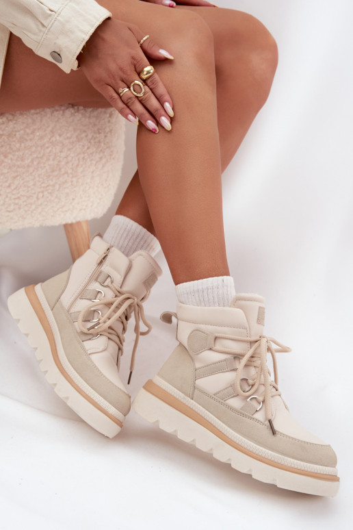 Moteriški aulinukai su platforma dramblio kaulo spalvos Liorae