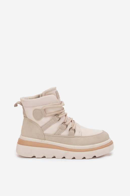 Moteriški aulinukai su platforma dramblio kaulo spalvos Liorae