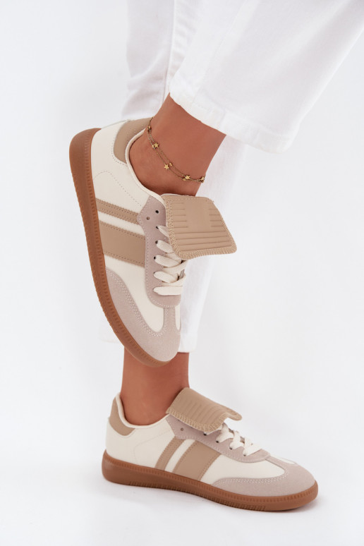 Žemas Sneakers modelio batai MoteriškassuINyĮiniętym Językiem smėlio spalvos Ardira