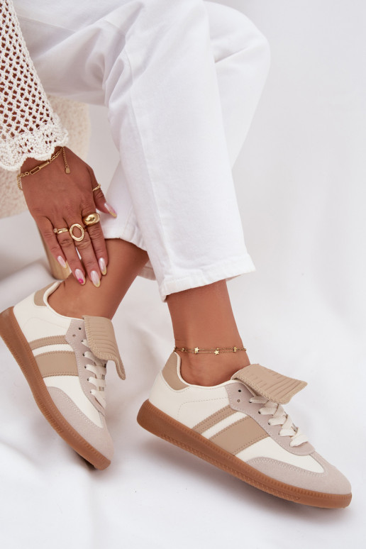 Žemas Sneakers modelio batai MoteriškassuINyĮiniętym Językiem smėlio spalvos Ardira