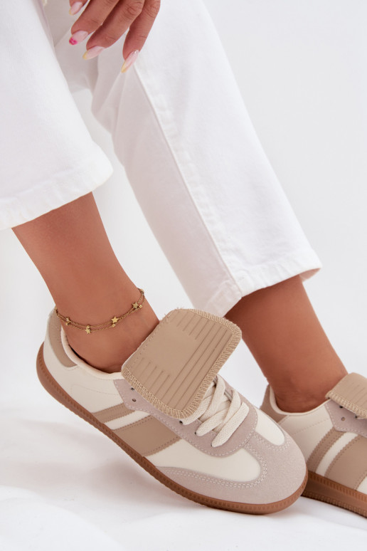 Žemas Sneakers modelio batai MoteriškassuINyĮiniętym Językiem smėlio spalvos Ardira