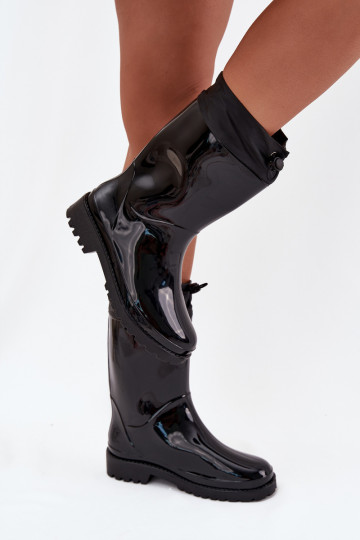 Guminiai batai Moteriškas su užtempiamu užsegimu juodos spalvos Kessia