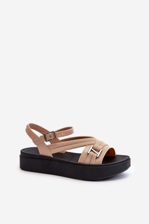 Kvepiantis Moteriškos basutės su platforma ZAXY LL285063 smėlio spalvos