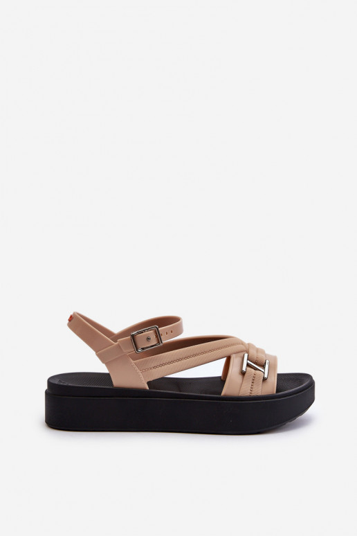 Kvepiantis Moteriškos basutės su platforma ZAXY LL285063 smėlio spalvos