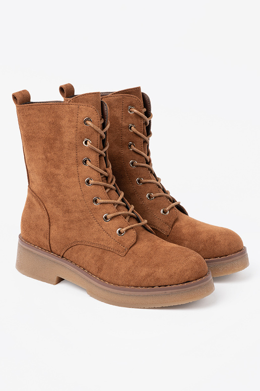 Patogus auliniai batai Į kolorze karmeloĮym ant plokščio pado