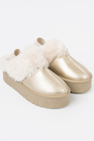 aukso spalvos batai a'la sniego batai z baltos spalvosm kailis