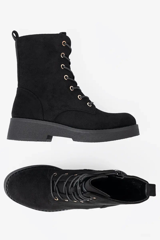 Patogus auliniai batai Į kolorze juodos spalvosm ant plokščio pado