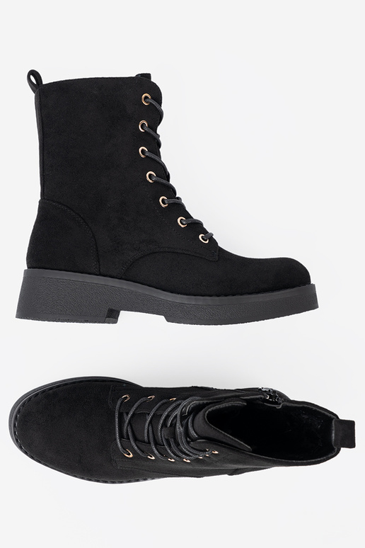 Patogus auliniai batai Į kolorze juodos spalvosm ant plokščio pado