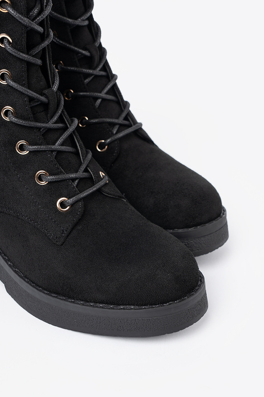 Patogus auliniai batai Į kolorze juodos spalvosm ant plokščio pado