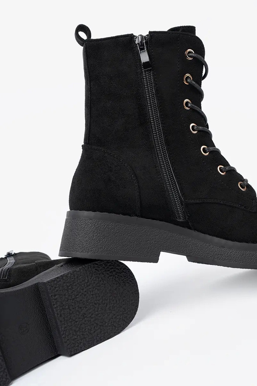 Patogus auliniai batai Į kolorze juodos spalvosm ant plokščio pado