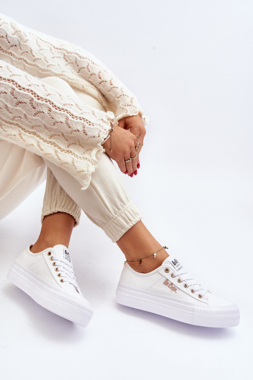 Moteriški batai su platforma Lee Cooper LCW-24-31-2725 baltos spalvos