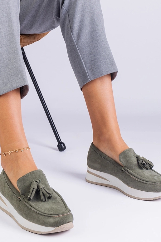 Žali moteriški platforminiai bateliai...