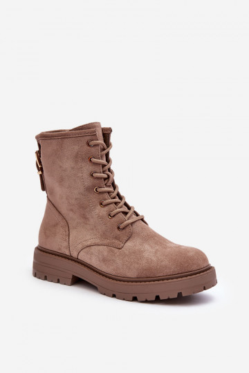 Moteriškas Darbiniai kulkšnies batai su užtrauktukais smėlio spalvos Ninsuni