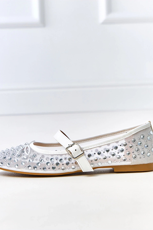 Baltos tinklinės balerinos su...