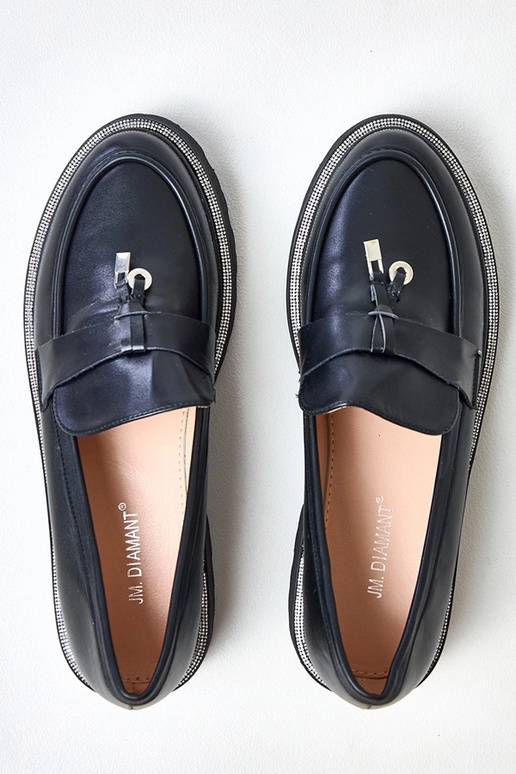 Juodi mokasinai su puošmena ir...