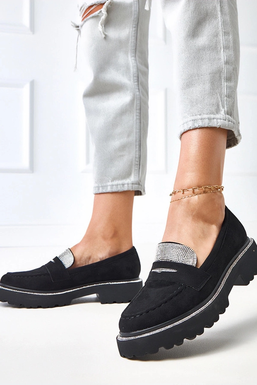 Juodi dirbtinio zomšo mokasinai...