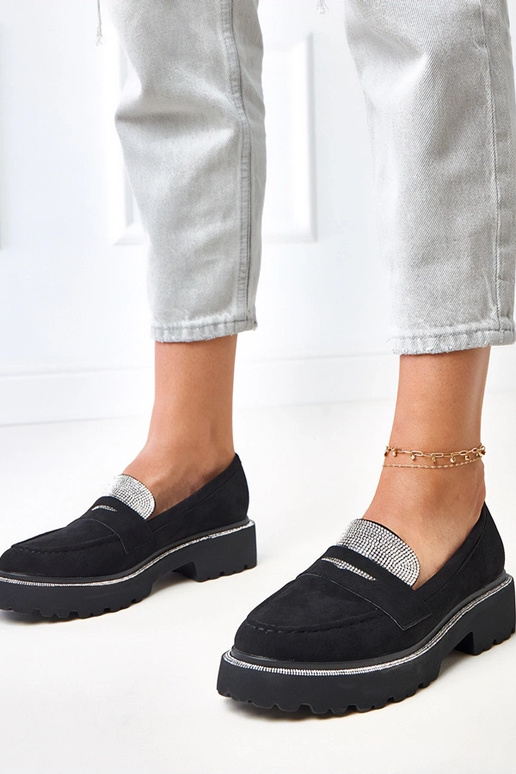 Juodi dirbtinio zomšo mokasinai...