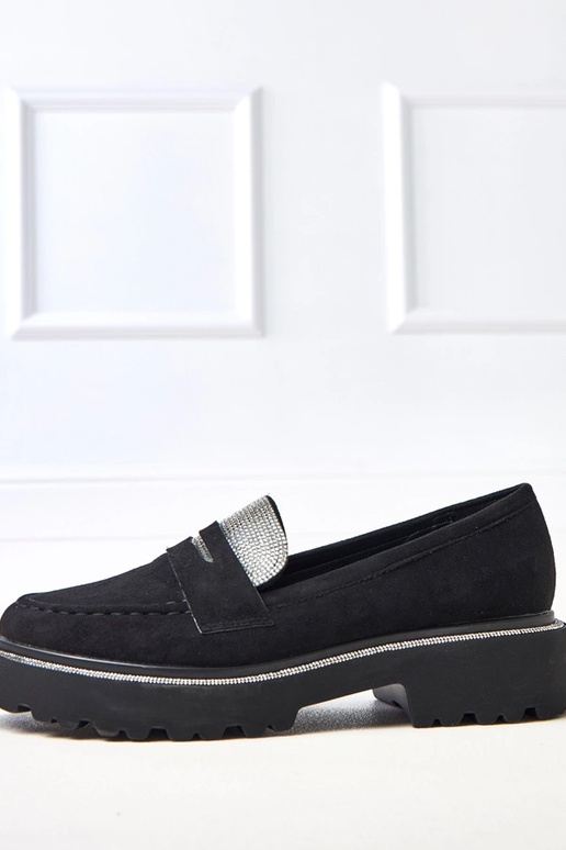 Juodi dirbtinio zomšo mokasinai...