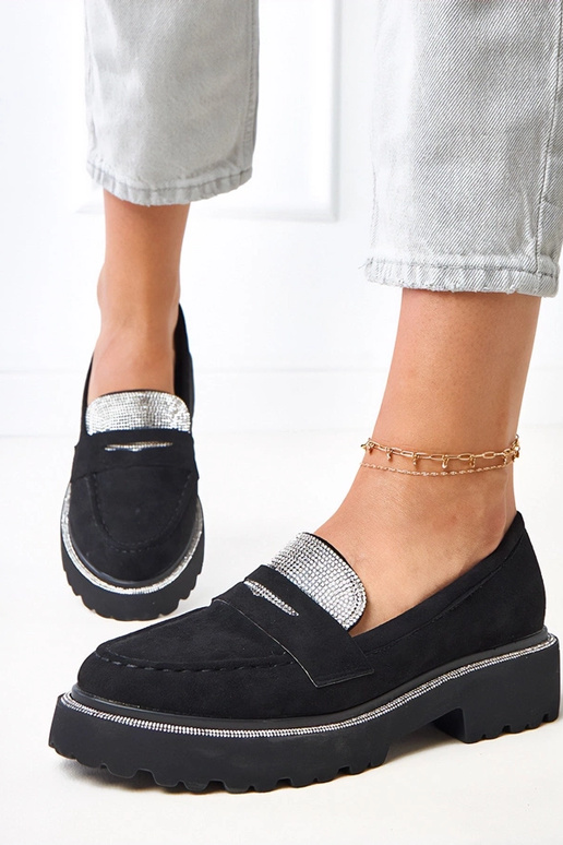 Juodi dirbtinio zomšo mokasinai...