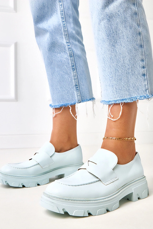 Mėlyni moteriški mokasinai iš...