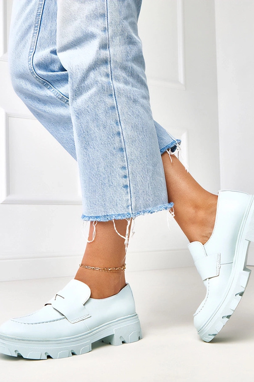 Mėlyni moteriški mokasinai iš...