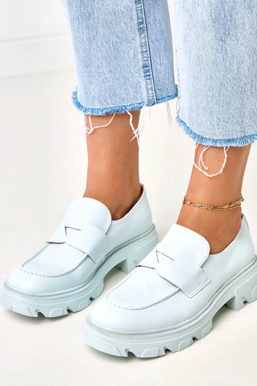 Mėlyni moteriški mokasinai iš...