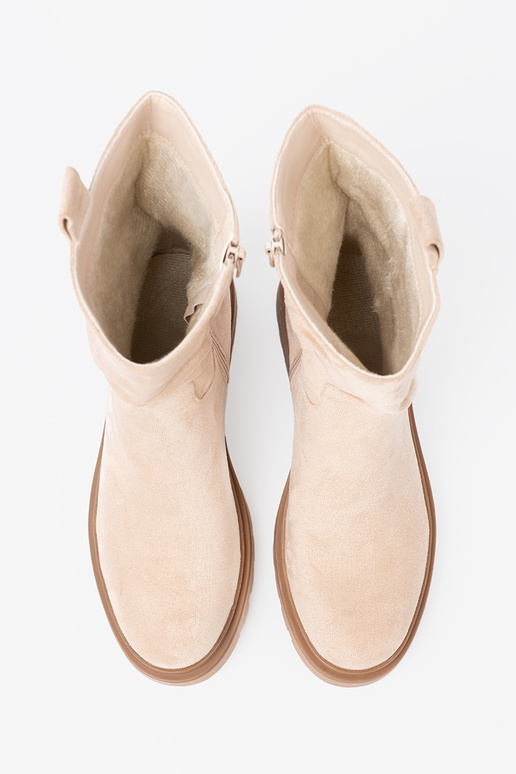 NoĮoczesne ryškiaismėlio spalvos batai o prostym fasonie